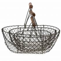 Prodotto Cesto metallico con staffa in metallo marrone 20/25 / 30cm, set di 3