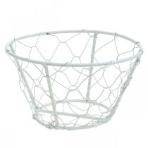 Prodotto Cestino in rete, cestino in filo, decorazione in metallo shabby chic bianco Ø12cm H7cm