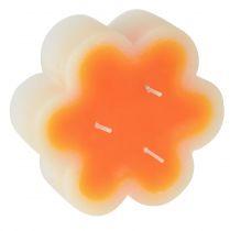 Prodotto Candela a tre stoppini bianco arancione a forma di fiore Ø11,5cm H4cm