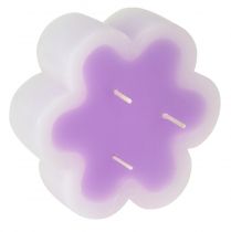 Prodotto Candela a tre stoppini come candela a fiori viola bianco Ø11,5 cm H4 cm
