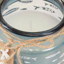 Prodotto Candele profumate in candele di pesce di vetro blu marittimo verde H11cm 3 pezzi