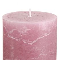 Prodotto Candele a colonna in tinta unita, rosa antico, 70x100 mm, set da 4 - Decorazione romantica