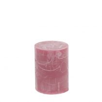 Candele in tinta unita rosa antico 60x80mm 4pz