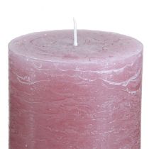 Prodotto Eleganti candele a colonna color rosa antico 70×80 mm, set da 4, per la decorazione della tavola, la corona dell'Avvento e l'atmosfera romantica