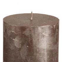 Prodotto Candele a colonna marroni in tinta unita, rame metallizzato, 70×80 mm, set da 4 – candele decorative per stile e calore