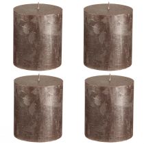 Prodotto Candele a colonna marroni in tinta unita, rame metallizzato, 70×80 mm, set da 4 – candele decorative per stile e calore