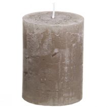 Prodotto Candele in tinta unita Candele a colonna marroni 60×80 mm 4 pz