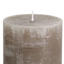 Prodotto Candele rustiche a colonna color marrone, 70x80 mm, set da 4; candele decorative di alta qualità per un'atmosfera accogliente