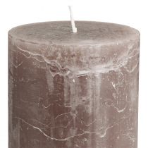 Prodotto Candele a colonna marroni tinta unita, 85x120 mm, set da 2, a lunga combustione, decorative