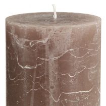 Prodotto Candele a colonna marroni in tinta unita, 85 x 150 mm, set da 2 – Candele decorative per un'atmosfera accogliente e occasioni festive