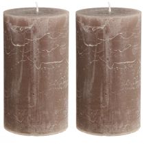 Prodotto Candele a colonna marroni in tinta unita, 85 x 150 mm, set da 2 – Candele decorative per un'atmosfera accogliente e occasioni festive