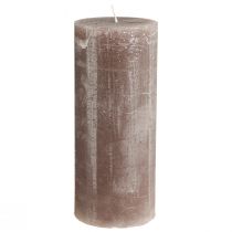 Prodotto Candele in tinta unita candele a colonna marroni 85x200mm 2 pz