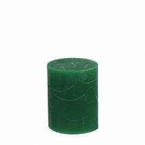 Prodotto Candele tinta unita verde scuro 70x80mm 4pz