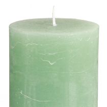 Prodotto Candele a colonna verde giada, tinte in massa, candele decorative di alta qualità 70x120 mm, elegante decorazione da tavola e idea regalo, set da 4