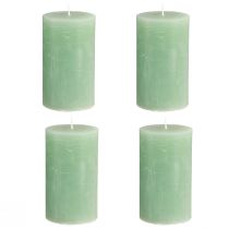 Prodotto Candele a colonna verde giada, tinte in massa, candele decorative di alta qualità 70x120 mm, elegante decorazione da tavola e idea regalo, set da 4