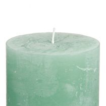 Prodotto Candele a colonna colorate, verde giada, 70×80 mm, set da 4, per decorazione e relax