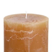 Prodotto Candele a colonna color caramello tinta unita 60×80 mm, set da 4, candele eleganti per la decorazione e l'intimità