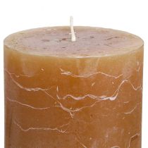 Prodotto Candele a colonna color caramello tinta unita 70×100 mm Set di 4 - Decorazione rustica, lunga durata di combustione, candele marroni per un'atmosfera accogliente