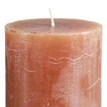 Prodotto Candele a colonna color caramello tinta unita 70×120 mm, set da 4, candele decorative, lunga durata di combustione, decorazioni per la casa, decorazioni per la tavola