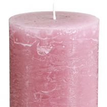 Prodotto Candele a colonna color rosa antico 70×120 mm, tinte in massa, set da 4, candele decorative per matrimoni e casa