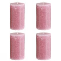 Prodotto Candele a colonna color rosa antico 70×120 mm, tinte in massa, set da 4, candele decorative per matrimoni e casa