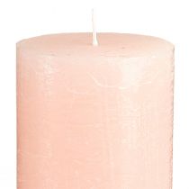 Prodotto Candele a colonna rosa 70x120mm - Set di 4 candele decorative rosa chiaro per romanticismo e intimità, decorazione per matrimoni