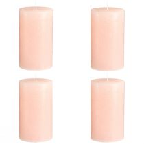 Prodotto Candele a colonna rosa 70x120mm - Set di 4 candele decorative rosa chiaro per romanticismo e intimità, decorazione per matrimoni