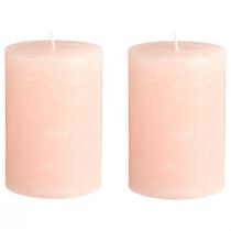 Prodotto Candele a colonna tinte di rosa chiaro 85×120 mm, set da 2 – Eleganti candele di cera per decorazioni romantiche