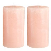 Prodotto Candele a colonna rosa 85×150 mm, colore pieno, set da 2, ideali per decorazioni e romanticismo