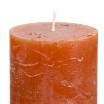 Prodotto Candele a colonna colorate, marrone-rossastro, 60x100 mm, set da 4, decorative, romantiche, rustiche