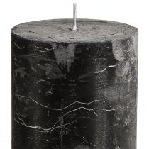 Prodotto Candele a colonna nere, tinta unita, 70×120 mm, set da 4 - Candele decorative rustiche per una decorazione elegante della tavola e per creare un'atmosfera accogliente