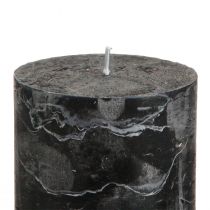 Prodotto Candele a colonna nere solide 70×80 mm, set da 4 - Eleganti candele decorative per corone dell'Avvento e Halloween