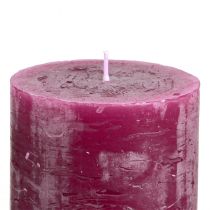 Prodotto Candele alla moda colorate Berry Purple, candele a colonna, 70×80 mm, set da 4, decorazione da tavola