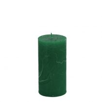 Candele tinta unita verde scuro 50x100mm 4pz