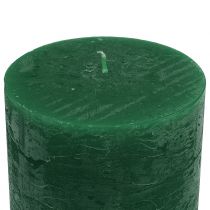 Prodotto Candele tinta unita verde scuro 50x100mm 4 pz
