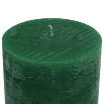 Prodotto Candele tinta unita verde scuro 50x100mm 4pz