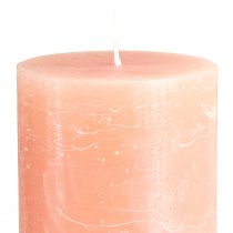Prodotto Set di 2 candele a colonna, design pesca, 85x200 mm - Lunga durata di combustione, cera colorata per decorazione e relax