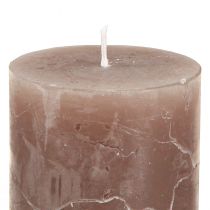 Prodotto Set di candele a colonna, 3 colori: marrone, albicocca, sabbia, 60x80mm, 12 pezzi, decorazione rustica, lunga durata di combustione
