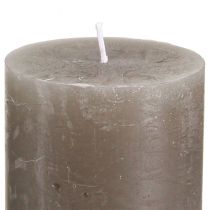 Prodotto Candele a colonna colorate, candele marroni, 60x100 mm, set da 4, decorazione autunnale