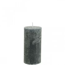 Candele in tinta unita candele a colonna antracite 50×100mm 4pz