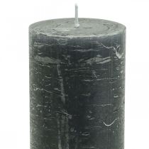 Prodotto Candele in tinta unita Candele a colonna antracite 60×80mm 4pz