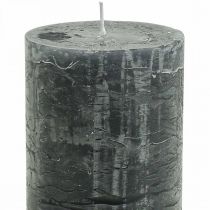 Candele in tinta unita candele a colonna antracite 70×120mm 4pz