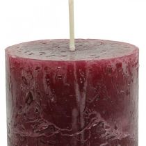 Prodotto Candele in tinta unita Candela rustica sicura bordeaux 110×60 mm 4 pz