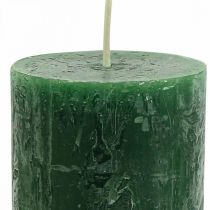 Prodotto Candele in tinta unita Candele a colonna verde scuro 60×110 mm 4 pz
