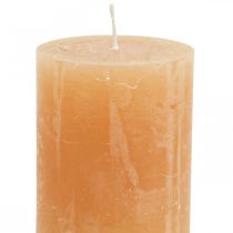 Prodotto Candele in tinta unita Candele a colonna Arancione Pesca 60×80 mm 4 pz