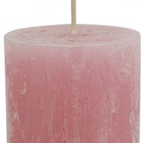 Candele Colorate Rosa Rustico Autoestinguente 60×110mm 4pz