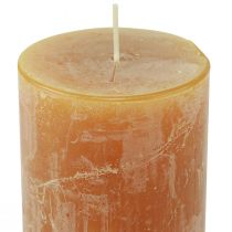 Prodotto Candele tinta unita giallo Candela Rustica Sicura 80×110mm 4 pz
