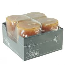 Prodotto Candele rustiche gialle a colonna 80x110mm confezione da 4 candele sicure - durata di combustione 57 ore, qualità RAL