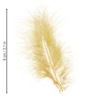 Prodotto Piume vere per lavori artigianali in giallo chiaro, 5 cm – 10 cm, 20 g