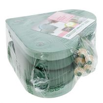 Prodotto Cuore floreale in schiuma con sistema a clic materiale plug-in verde 20 cm 2 pezzi